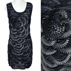 Pretty Angel Ruffled Ribbon Embellished Rhinestone Mesh Bodycon Dress Medium